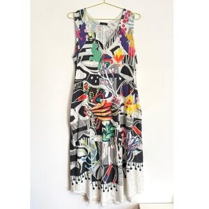 Inoah Wearable Art Sleeveless Midi Tank Dress Abstract Artwork Desert Festival